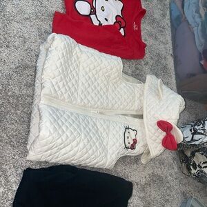 Hello Kitty Quilted White Vest with Red Bow